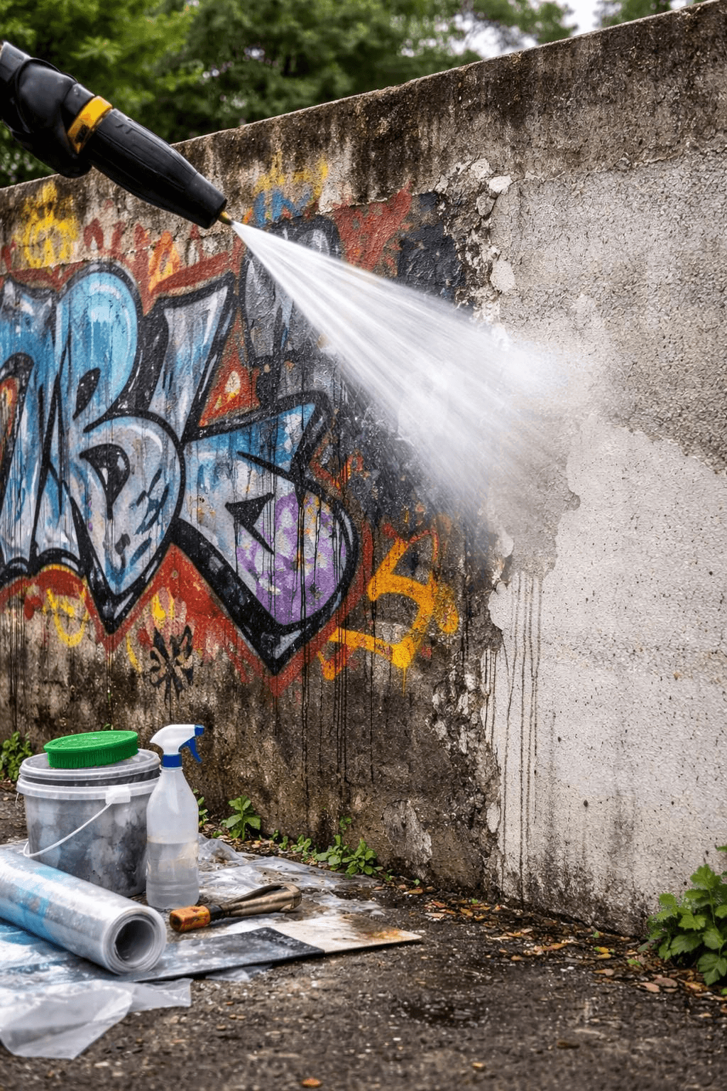 Usuwanie graffiti i przygotowanie powierzchni